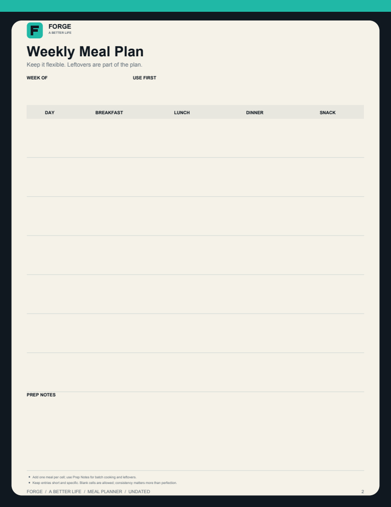 5-page Meal Planner preview